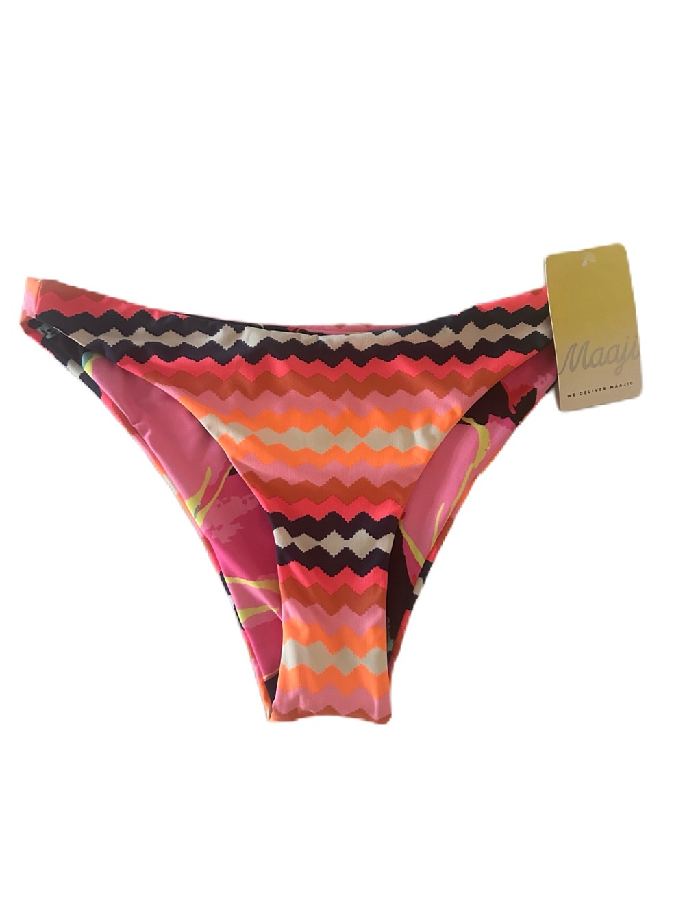 NWT Maaji Reversible Vintage Age Flirt Thin Side Bikini Bottom Multicolor Size M